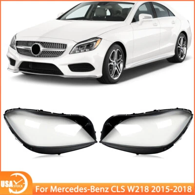 For Mercedes-Benz CLS W218 2015-2018 Pair Front Headlight Lens Cover LH & RH Foto 1 de 4
