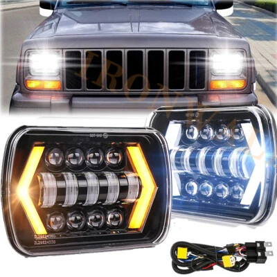 Faro LED DRL + Arnés de cableado de relé H4 de 7x6 pulgadas para Mazda B2200 B2600 RX-7 Foto 1 de 4