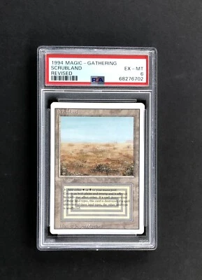 1994 MTG Magic: The Gathering Revised SCRUBLAND Dual Land PSA 6 - Image 1 of 3