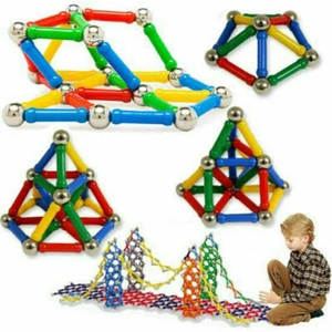 206Pcs Blocks Magnetic Educational Toys Tiles Building Kids Xmas Gifts DIY UK - Picture 1 of 4