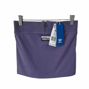 New Adidas Originals Crop Tube Top Trefoil Sz XS Purple Stretch FM2454 NWT $35 - Picture 1 of 9