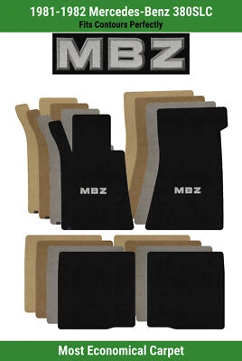 Alfombrillas delanteras y traseras Lloyd Velourtex para Mercedes-Benz 380SLC '81-82 con apliques MBZ Foto 1 de 4