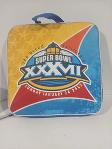 Vintage NFL 2003 Super Bowl XXXVII Raiders vs Buccaneers souvenir Seat Cushion - Picture 1 of 19