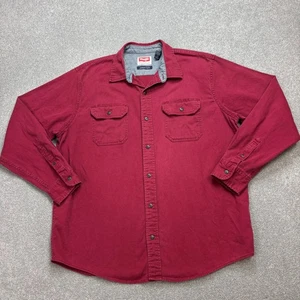 Camisa Denim Wrangler Adulto Grande Roja Rancho Occidental Vaquero Rodeo Caballo EE. UU. Para Hombres - Imagen 1 de 8