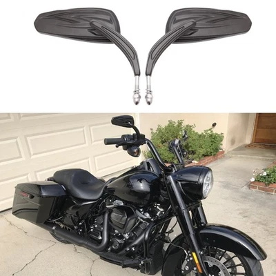 For Harley Davidson Road King Special CVO Black Motorcycle Rearview Side Mirrors - Image 1 of 4