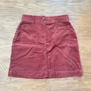 Boden Skirt Women's Size 4R Red Oak Estella Cord Corduroy Pockets - Picture 1 of 8