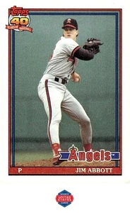 1991 Topps #285 Jim Abbott - Picture 1 of 2