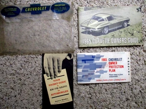 1965 Corvette Factory GM Owners Manual Set Complete from a Calif. HH Coupe 4 Spd - Picture 1 of 11