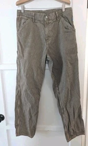 Carhartt WIP 30 X 32 Single Knee Striped Pant Rare Brown Black Carpenter Pants - Picture 1 of 6