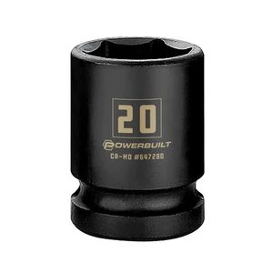 Powerbuilt 1/2 Inch Drive x 20 MM 6 Point Impact Socket - 647280 - Picture 1 of 5
