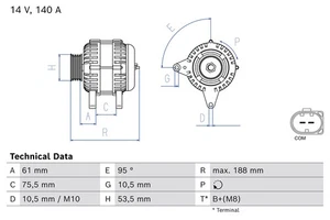 Alternator fits BMW 335D 3.0D 06 to 13 Bosch 12317800308 12317802928 Quality New - Picture 1 of 1