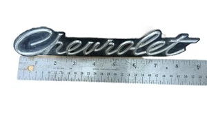 Vintage 1960s Chevrolet Script Chrome Logo Badge Emblem Nameplate Impala - Picture 1 of 4