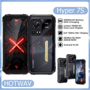 HOTWAV Hyper 7S 5G Rugged Phone 6.6'' HD+ 120Hz 10800mAh 16GB+256GB Android 15 - Picture 1 of 12