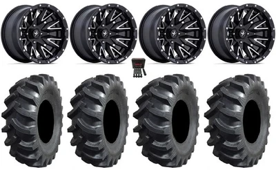 MSA Creed 14" Wheels Machined 27" Interforce Tires Honda Foreman Rancher SRA - Image 1 of 4