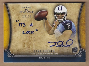 11 2011 Topps Five Star Futures Quotable Jake Locker Auto RC Autograph #'d /25 - Picture 1 of 2