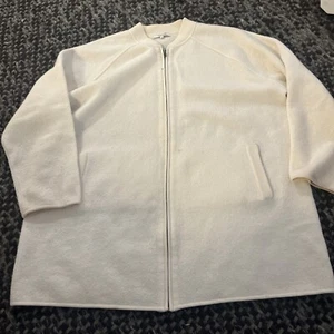 Madewell nautral cream wool bomber sweater jacket shacket 2X - Picture 1 of 4