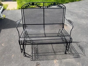 Vintage Mid Century 1940's - 50's Woodard wrought Iron loveseat swing / rocker - Picture 1 of 6