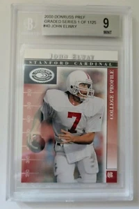 2000 Donruss Preferred QBC Graded Series 1 of 1125 John Elway #40 (9 Mint)  - Bild 1 von 2