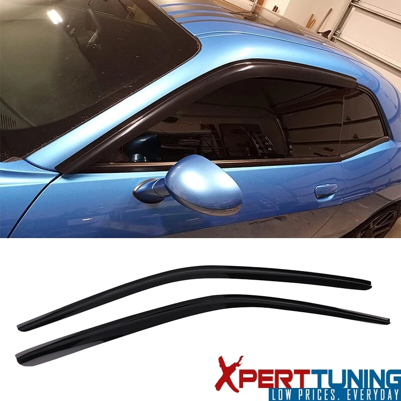Fits 08-23 Dodge Challenger Acrylic Window Visors Vent Sun Rain Guard 2Pc Foto 1 de 4