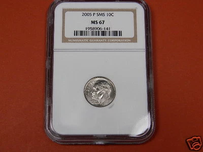 2005 P  ROOSEVELT DIME SMS SPECIAL MINT SET NGC MS 67  Bright White!!!! - Image 1 of 2