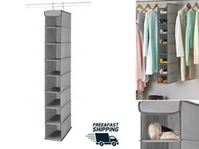 Shoe Shelves Space Saver Closet Organizer Hanging Shoes Storage Hanger Rack Gray