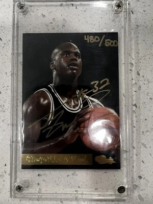 NEAR MINT 1994 CLASSIC SHAQUILLE O’NEAL 480/500 AUTOGRAPH BASKETBALL CARD - Image 1 of 2