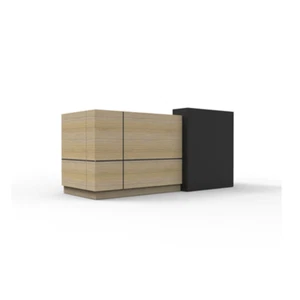 Altis Reception Counter Natural Oak Black - Picture 1 of 7