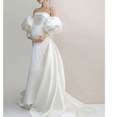 Pregnancy Photography Dress Sexy Shouldless Maxi Gowns Dress for Photo Shoot - Image 1 of 4