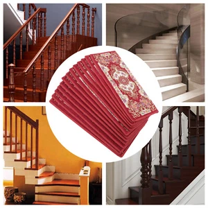 Non-Slip Washable 13pcs Stair Treads Carpet Mats Polyester Self-Adhesive Kit New - Picture 1 of 8