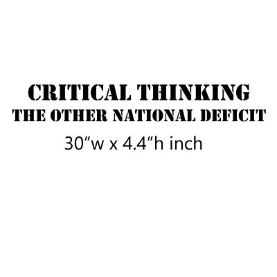 Calcomanía adhesiva de pared de vinilo para ventana de coche pensamiento crítico el otro déficit nacional Foto 1 de 4