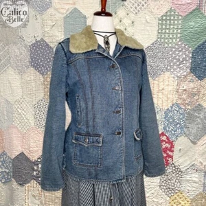 GUESS? vintage Y2K era sherpa lined trucker denim jeans chore jacket Size L XL - Picture 1 of 9