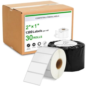 30Roll 2" x 1" Barcode UPC Marking Labels 1300 P/R Fits for Zebra LP2844 & Rollo - Picture 1 of 12