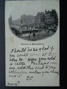 Manchester PICCADILLY c1902 UB Postcard - Picture 1 of 2