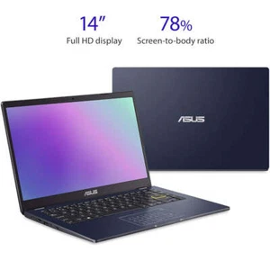 ASUS 14" FHD Ultra Thin Laptop Intel Pentium N5030 4GB RAM 128GB SSD Win10 Black - Picture 1 of 6
