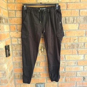 Akademiks Men's Pull-On Jogger Pants with Pockets Zipped Sides Black Size L - Picture 1 of 11