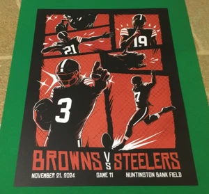 Cleveland Browns vs Pittsburgh Steelers Poster Game Day Poster Nov 21 2024 Ward - Picture 1 of 2