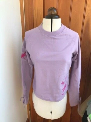 Sudadera corta traspass flutter lila bordada top mediana nueva con etiquetas Foto 1 de 3
