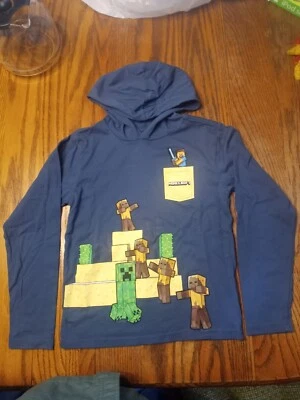Minecraft Pullover Juvenil Sudadera con Capucha Niño Talla 5 Azul Peso Ligero Foto 1 de 2