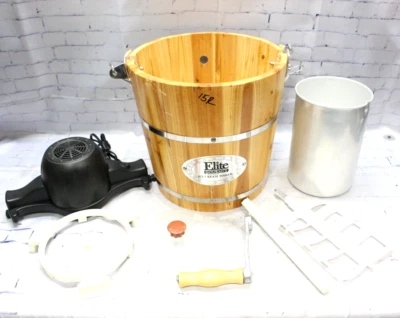 Elite Gourmet EIM-502 4 Quart Vintage Appalachian Wood Bucket Electric Ice Cream - Image 1 of 4