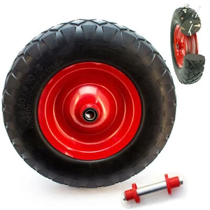 Schubkarrenrad Vollgummi Rad pannensicher Schubkarrenreifen Achse 4.80/4 4.00-8 - Bild 1 von 13