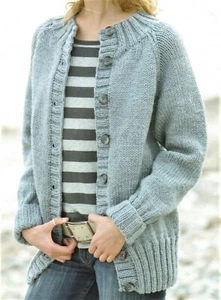 Ladies Jacket Cardigan Easy To Knit Chunky Knitting Pattern Size 32-42 inch - Picture 1 of 1