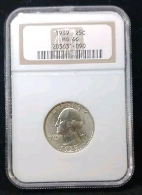 1939 NGC MS66 Washington Quarter Coin - Image 1 of 2