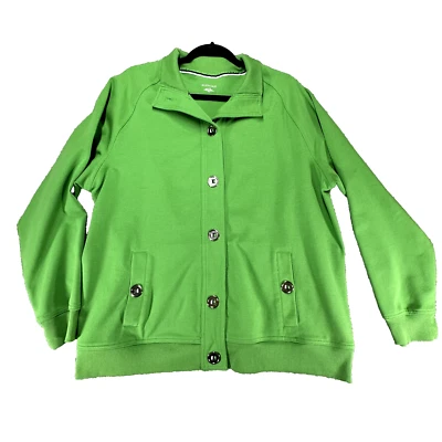 Allison Daley Jacket Womens Large Green Button Sweater Long Sleeve Golf - Image 1 of 4
