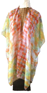 Ladies Top, Kimono Vest Style, Splash Print, Multicolor Brights, One Size, New - Picture 1 of 1