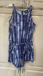 Athleta Girl On the Go Romper Shoreline Enchanted Blue Purple Size L 12 - Picture 1 of 7