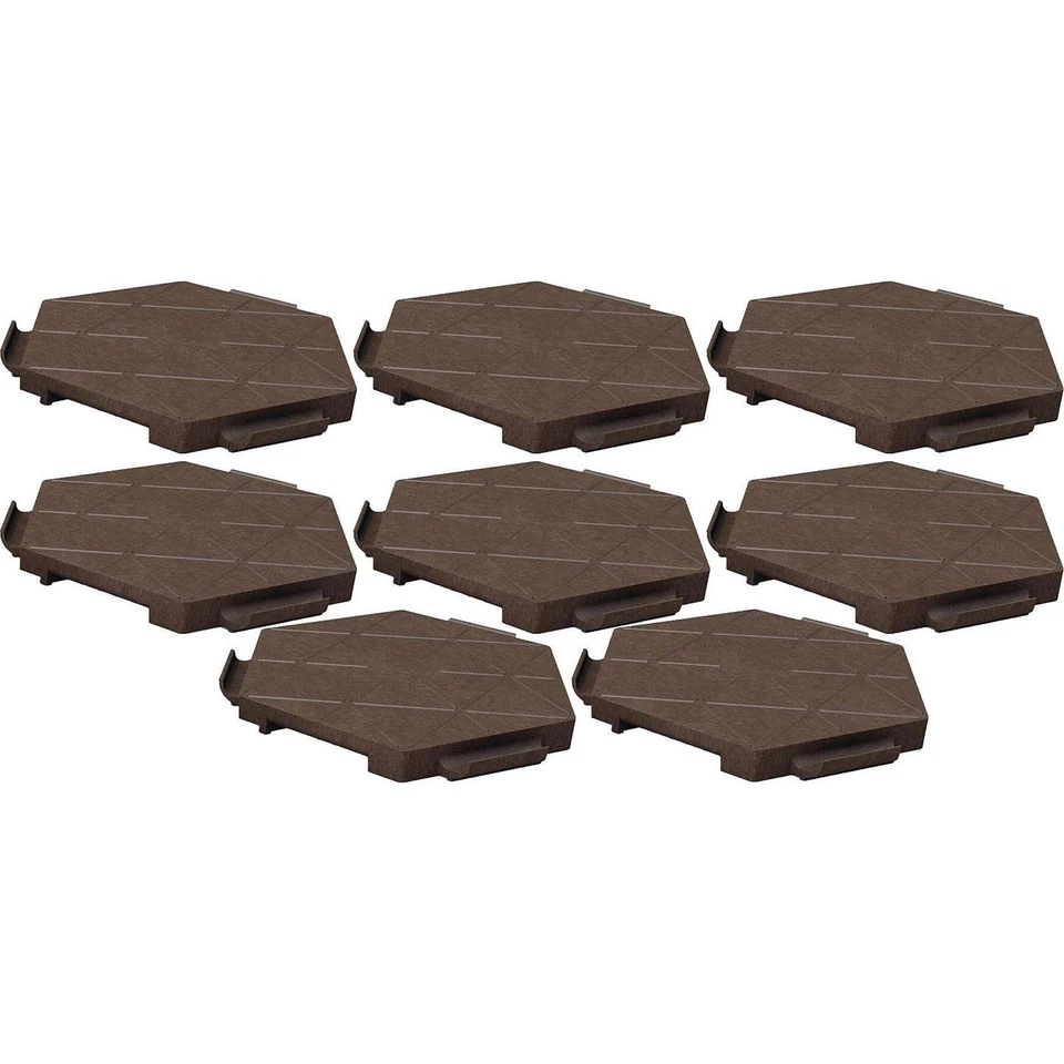 hanit Öko Wabe geschlossen Recycling Kunststoff Pflasterstein 40x46x4cm braun 8x - Bild 1 von 2