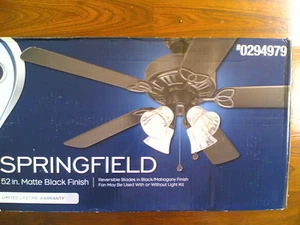 NIB Nice Indoor 52" 5-Blade CEILING FAN w/ 4 Lights (Matte Black Finish)  - Picture 1 of 7