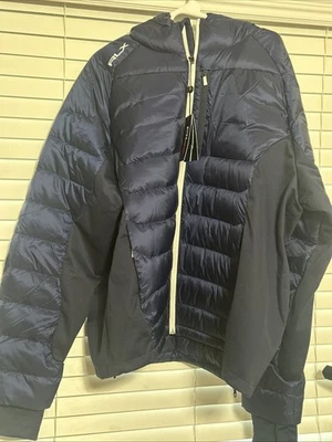 $328 RLX Ralph Lauren Azul Marino Golf Puffer Chaqueta con Capucha Repelente al Agua Para Hombres XXL Foto 1 de 4