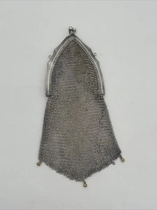 Vintage Silver Mesh Metal Purse • Art Deco Style - Picture 1 of 11