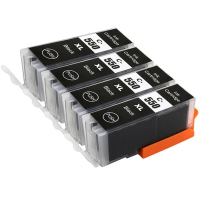 4 Schwarze (PGI) Tintenpatronen für Canon PIXMA iP7200 iX6850 MG5650 MG5450S - Bild 1 von 4